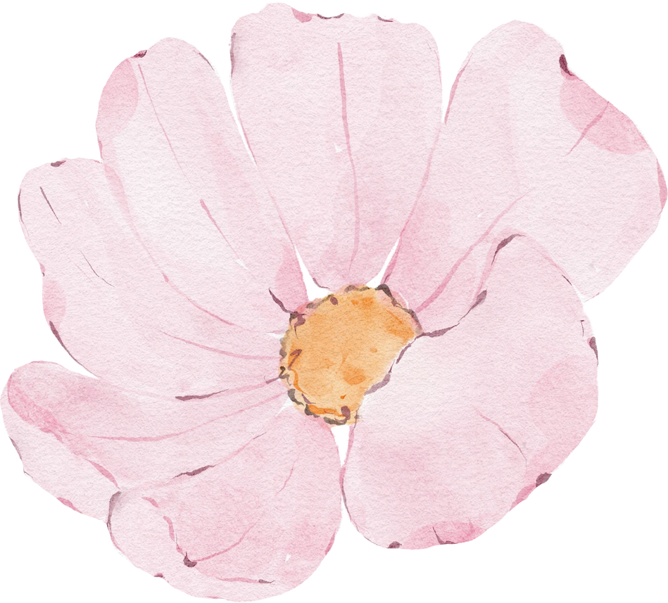 Watercolor pink flower